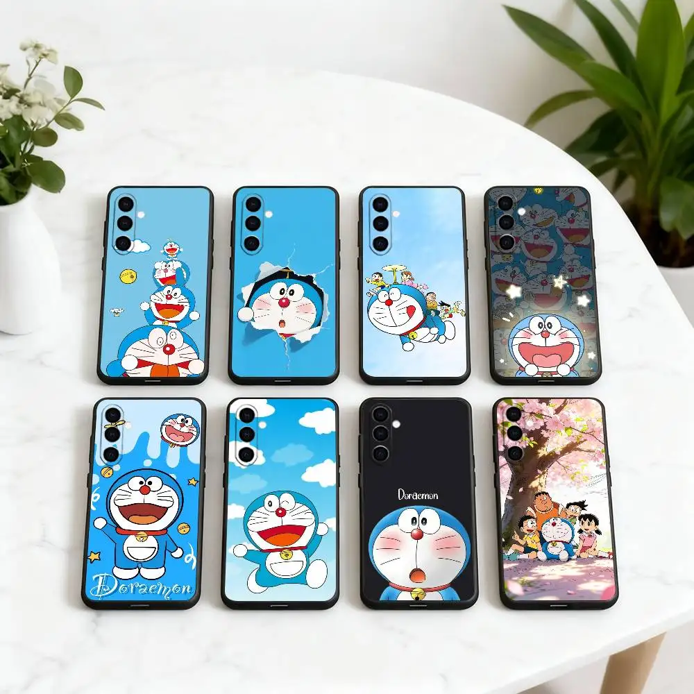

Clever cute D-Doraemon-es Phone Case Black Silicone Soft For Samsung Galaxy A73,A72,A71,A70,A53,A52,A51