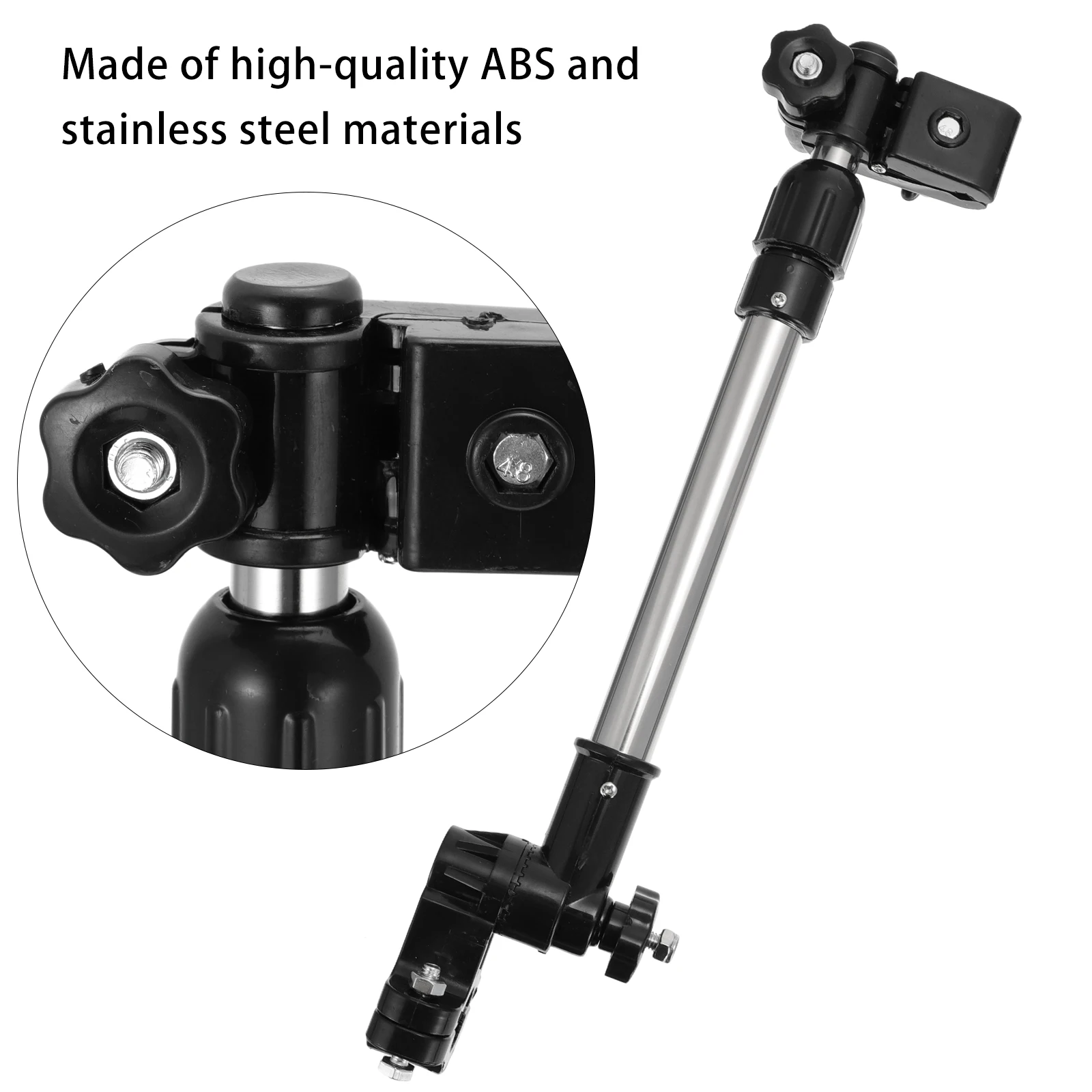 1 pc Thickened Steel Pipe Umbrella Stand Durable Adjustable Bike Wheelchair Clamp Holder Portable Black Stainless Multi Purpose