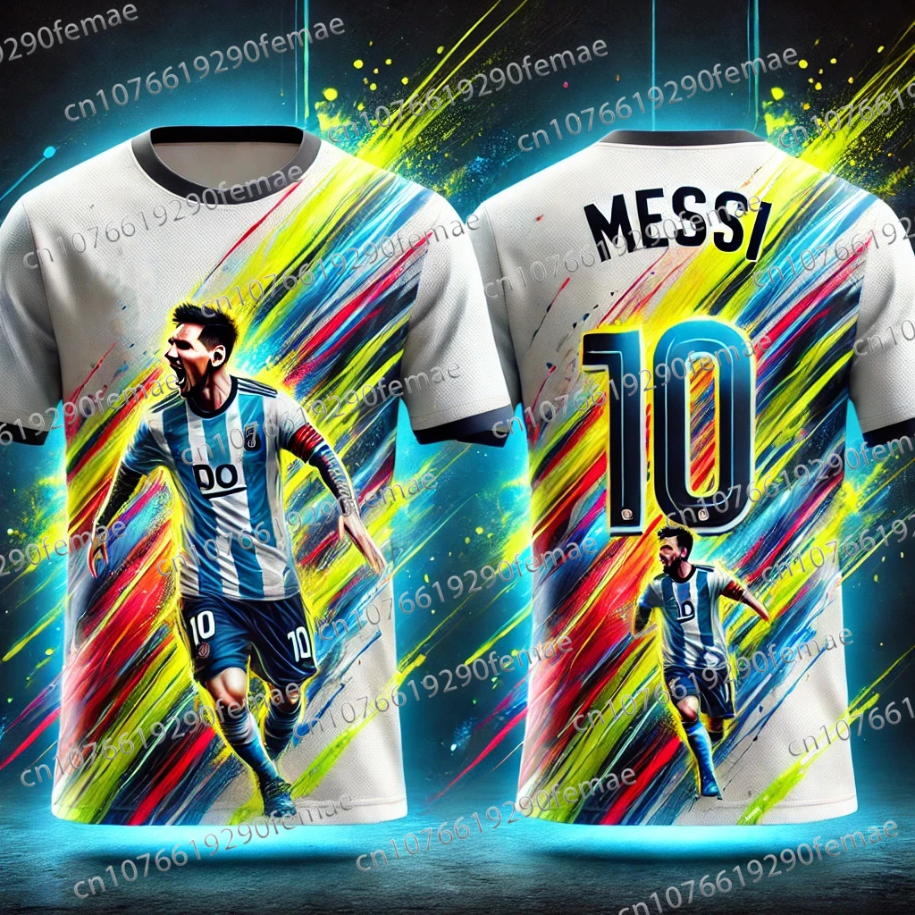 Summer HOT SALE Messi Fashion Printed Pattern Men's Fan Commemorative T-shirt Daily Street Trend High Quality Jersey