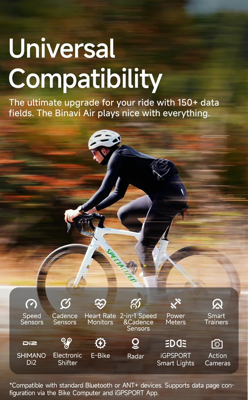 iGPSPORT BiNavi Air Touchscreen GPS Fahrradcomputer Leichtgewichtiger Farbdisplay-Fahrradnavigator Fahrradzubehör – Detail 20