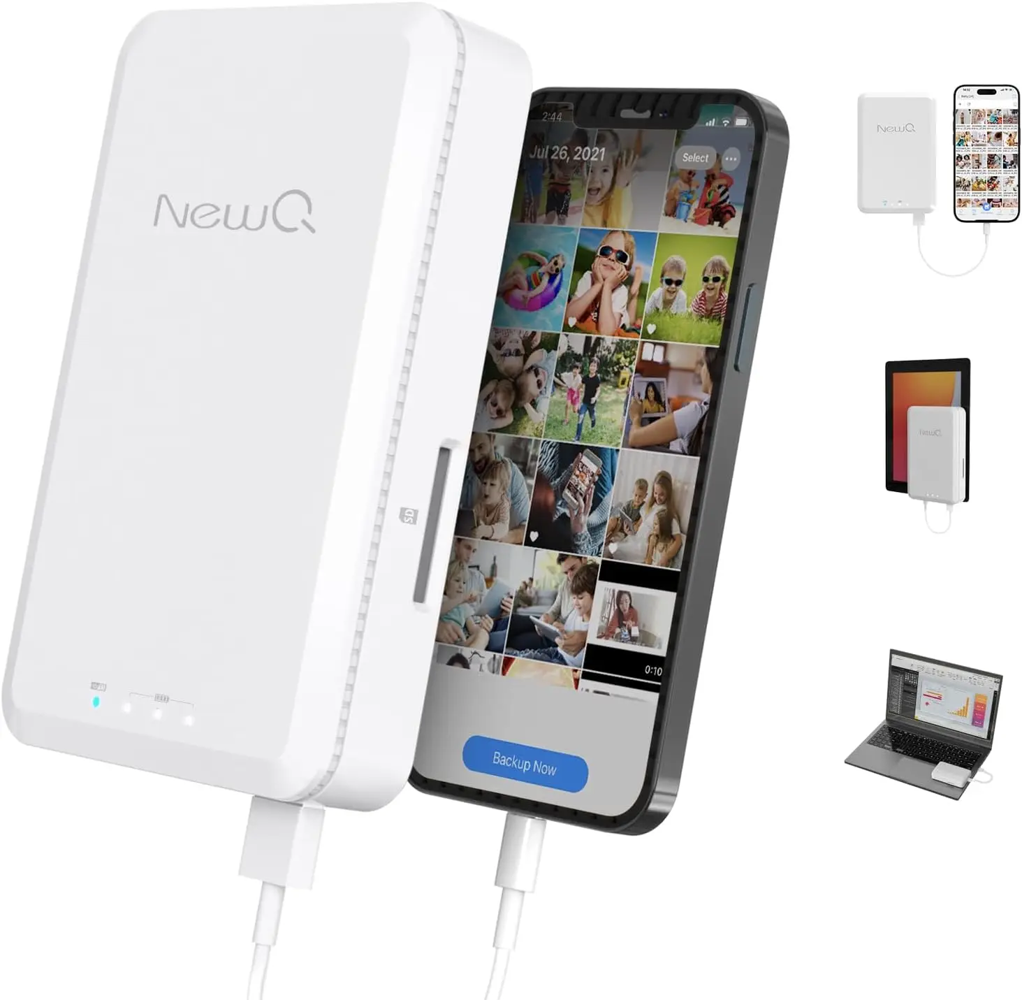 

1TB External Hard Drive for iPhone, iPad, MacBook - USB 3.0 Compatible with iOS & Android, Store Photos Videos Music