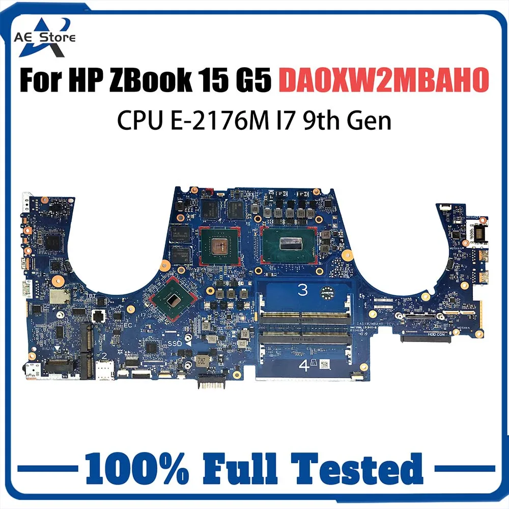 DA0XW2MBAH0 Mainboard For HP ZBOOK 15 G5 Laptop Motherboard With I7-9850H I7-9750H E-2176M CPU Test OK