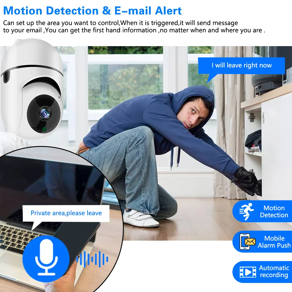 TUYA Smart Life Home Mini Baby Monitor Two-Way Audio Monitor With 5MP Ultra HD Two Way Talk CCTV WiFi PT Camera 360° PTZ Control