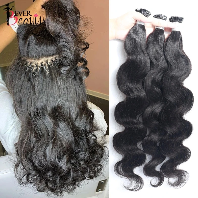 Body Wave I Tip Microlink Hair Extensions Real Human Hair F Tip Hair Natural Wavy Virgin Bulk For Women Vietnamese Hair Bundles