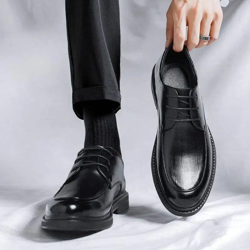

Men's Shoes and Leather Shoes 2025 Spring and Autumn British Business New Style Formal and Casual Leather Height Raising Men