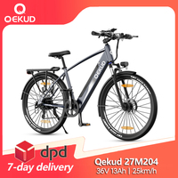 Qekud 27M204 Electric Bicycle for Men Mountain Bike 250W 36V 13Ah Lithium Battery City E-bike