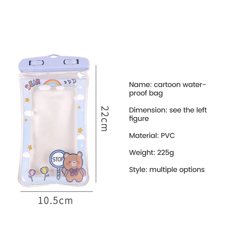 Cute Waterproof Phone Case Phone Bag Cartoon Rabbit Shockproof Transparent with Strap Lanyard Universal for iPhone 11 12 13 PRO