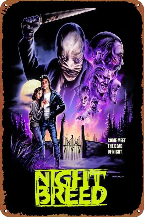 Nightbreed Posters Retro Metal tin Sign Halloween Tin Sign,Cave,Bar,Club, Home Wall Art Metal Tin Sign