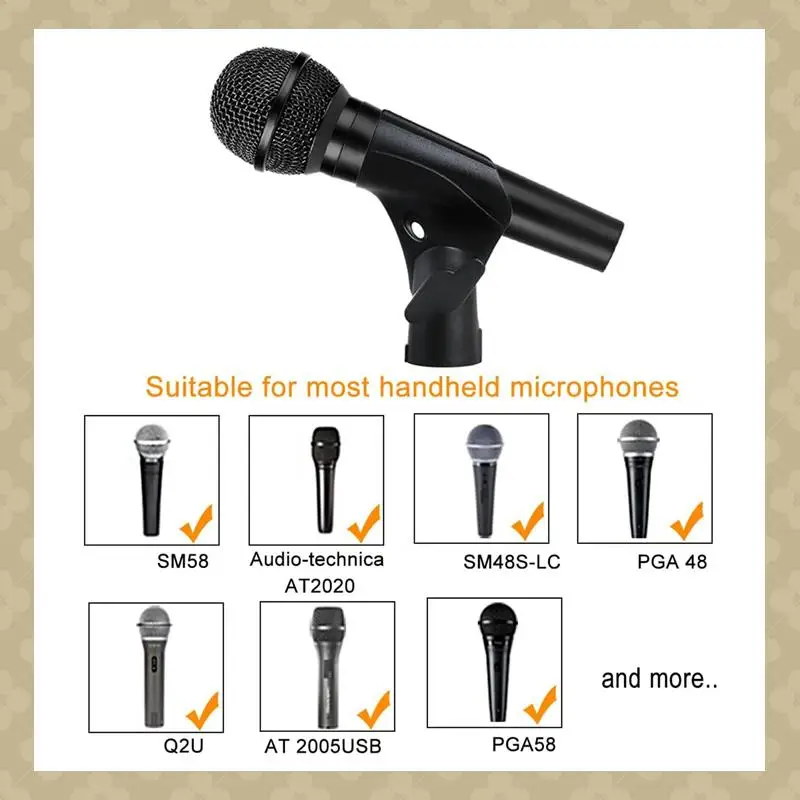 

5 Piece Universal Microphone Clip For Mic Stand, With 5/8In Male To 3/8In Female Screw Adapter
