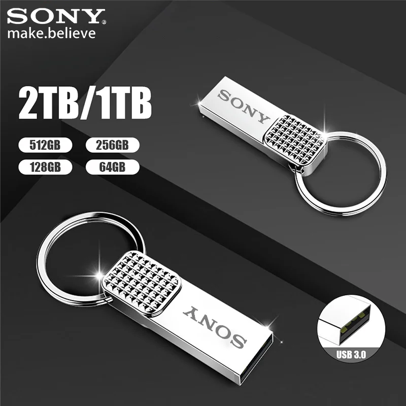 

SONY Mini Pen Drive USB Flash Drive 2TB 1TB 512GB High-Speed USB3.0 Data Transmission Portable Waterproof Metal U Disk