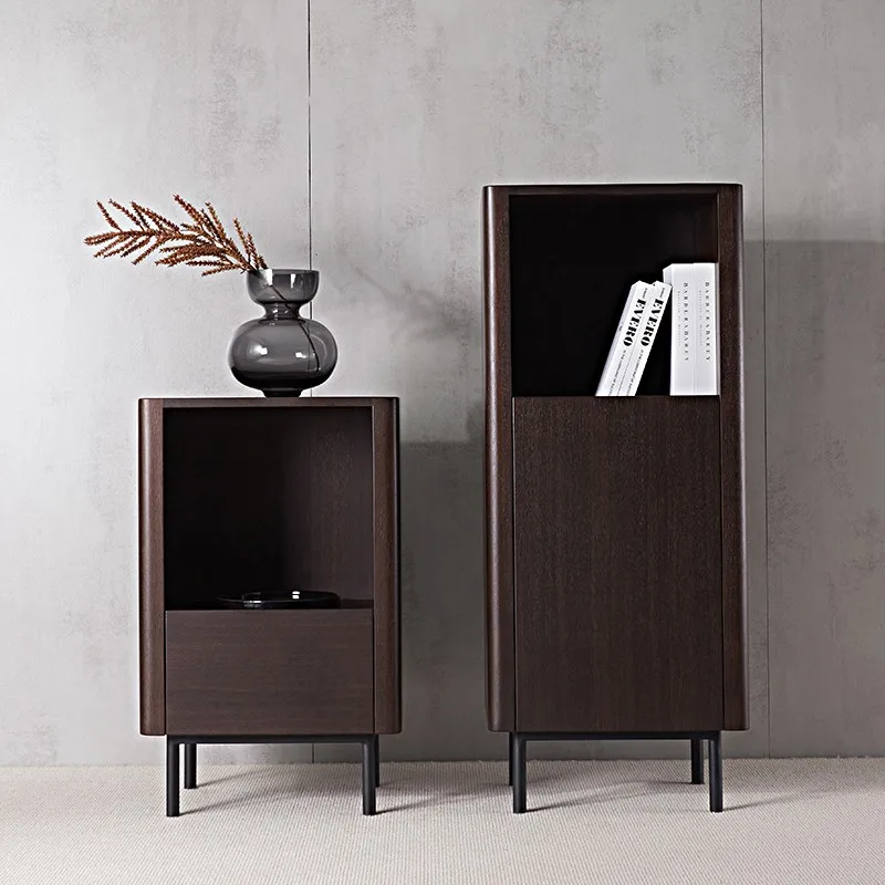 

Minimalist, Light Luxury, Minimalist, Modern Nordic Smoked Wood Edge Cabinet, Storage Cabinet