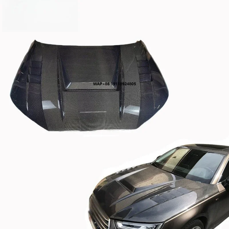 

New Black Carbon Fiber Bonnet Cover Hood for A4 B10 2017-2022 Bonnet Hood