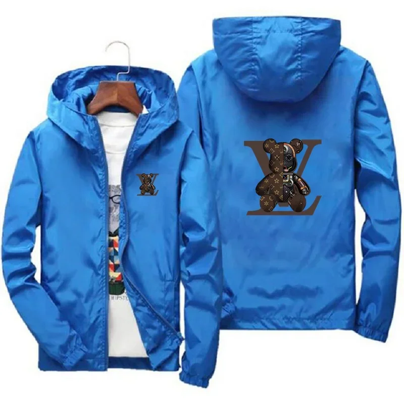 Spring and autumn style casual printed zip-up hooded jackets, fashionable new style windproof and waterproof men's outdoor sport