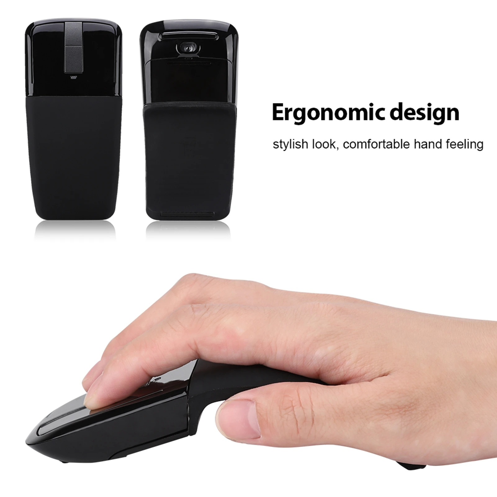 Optical Mouse Receiver Arc Mouse Wireless Computer Mouse Wireless Arc Mouse Touch Thin Portable Folding Optical Mouse Receiver
