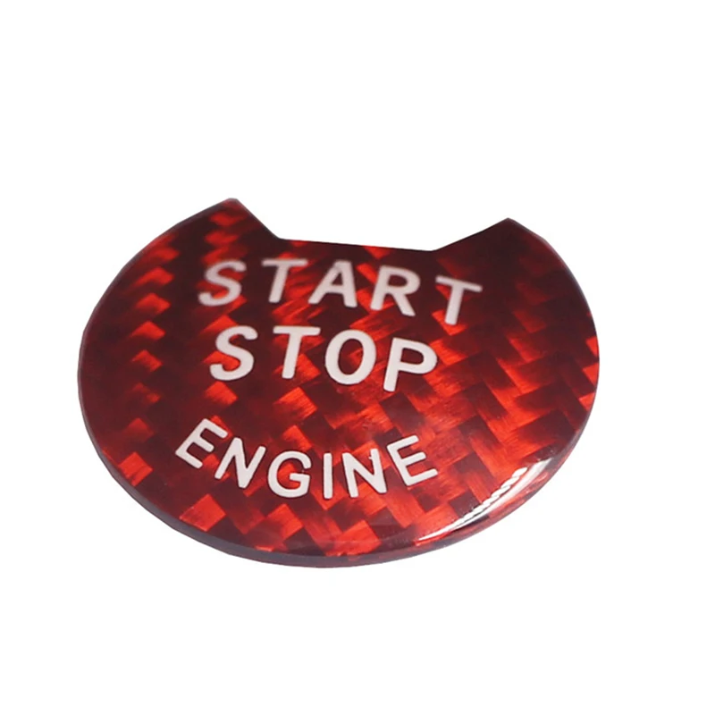 Car Keyless Engine Push Start Button Cover Red Real Carbon Fiber For Nissan Infiniti