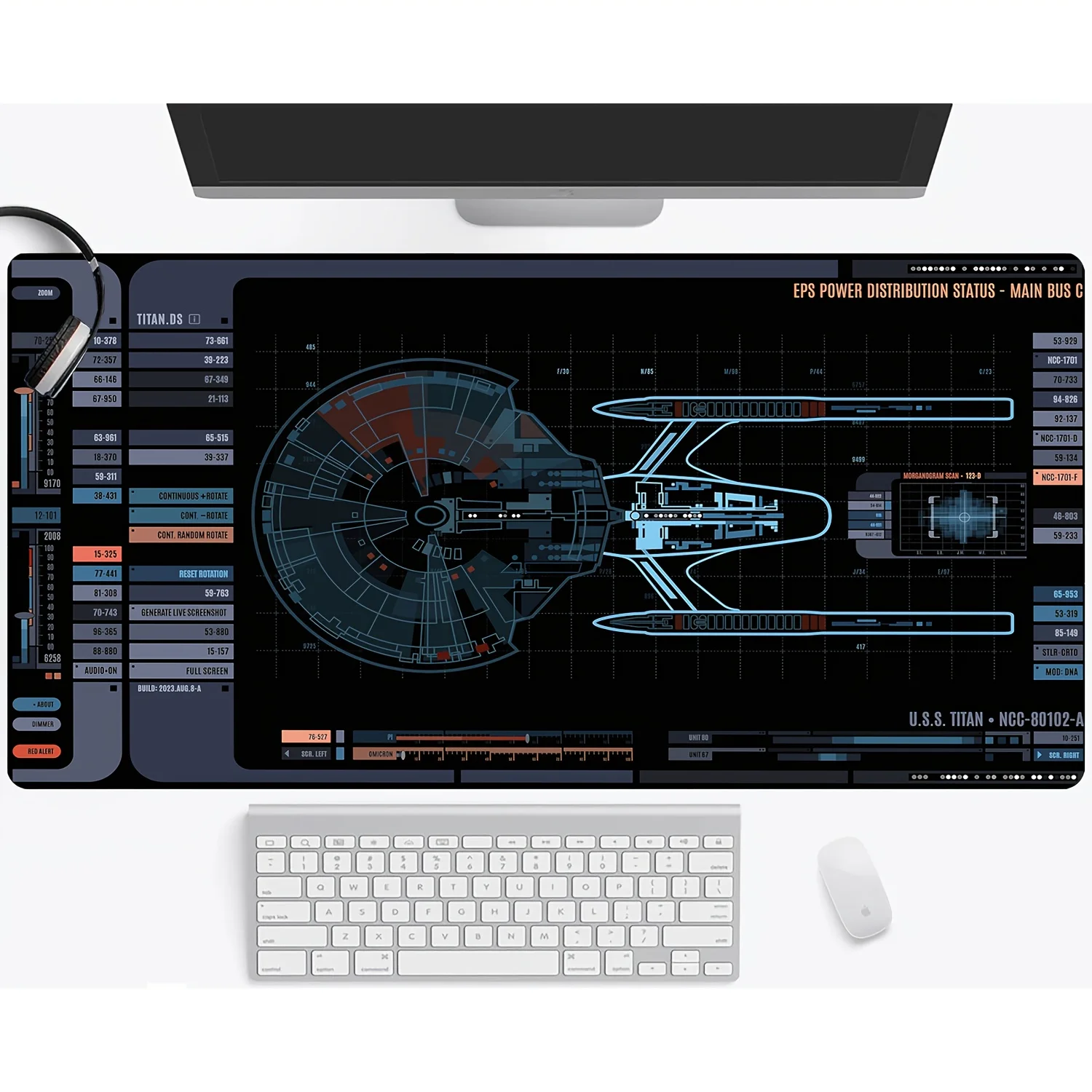 1pc Sci-fi Explorer System Large Rectangular Mouse Pad, Non-slip Rubber Base, with Seam Edges, Suitable for Offices and Homes