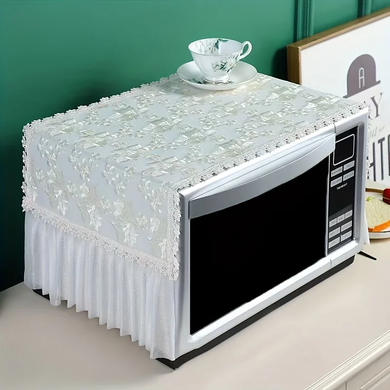 Durable Microwave Oven Cover, Floral Pattern, Protective Dust-Proof Cloth, Essential Kitchen Tool, Color Subject to Picture