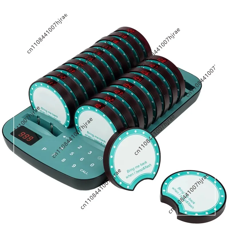 20 PCS Restaurant Wireless Pager Round Charging Dock Vibrating Call System New Unit Part Accessory