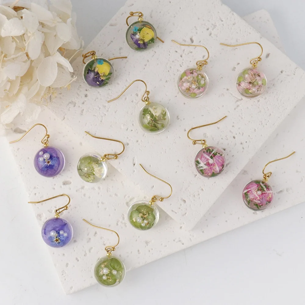 Stainless Steel Fashion Eternal Flower Pendant Earrings for Women Gold Color Hoop Earring Wedding Party Jewelry Wholesale
