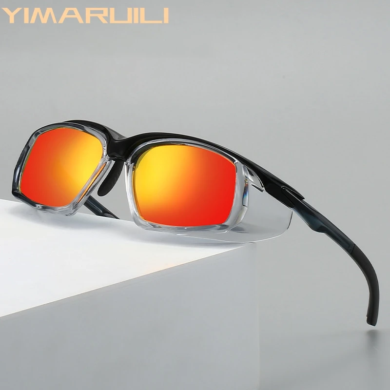 YIMARUILI Men and Women Trendy Outdoor Cycling Polarized Sunglasses UV400 Anti-wind Sand Safety Optical Prescription Eyeglasses