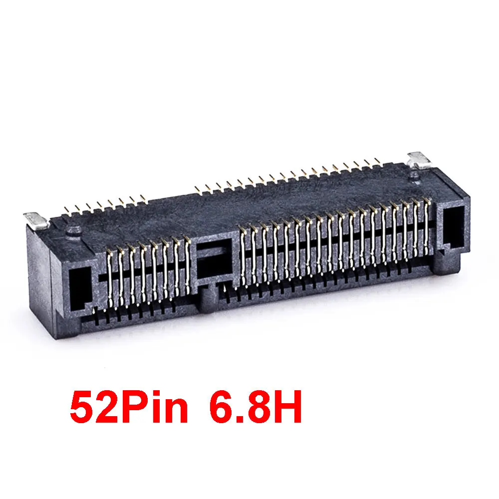 1PCS MINI PCIE Msata Connector PCI-E Socket Slot 52P Card Holder H4.0 H5.2 H5.6 H6.8 H9.0 H9.9mm For notebook Mini PCIE SMT SSD