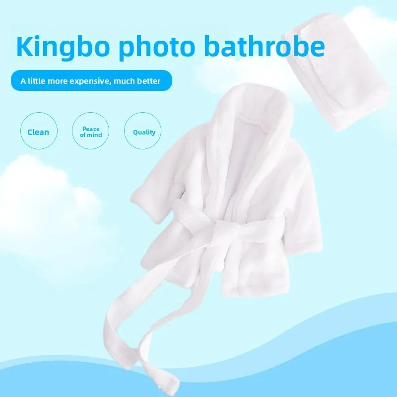 

Newborn Coral Velvet Bathrobe, Pajama, Baby Thick Warm Bathrobe, Baby Full Moon, Hundred Day Studio Photography Clothing