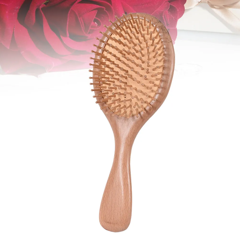 

Wooden Massage Comb with Natural Beech Bristles Wide Tooth Detangling Paddle Hair Brush for Scalp Circulation