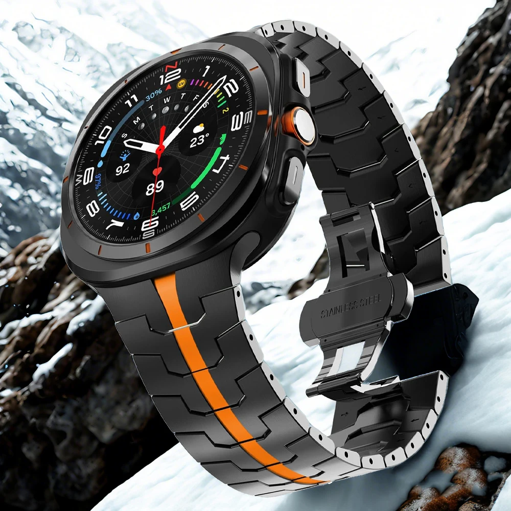 

No Gaps Luxury Metal Band for Samsung Galaxy Watch Ultra 47mm Stainless Steel Business Bracelet for ULTRA 47MM Smart WatchStrap