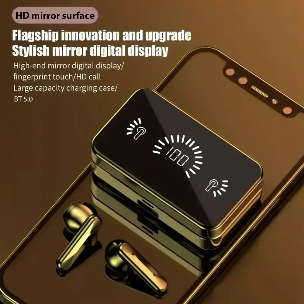 Original TWS Wireless Bluetooth Headset LED Display Screen Noise Reduction Bluetooth 5.3 Touch Control HIFI Headphones