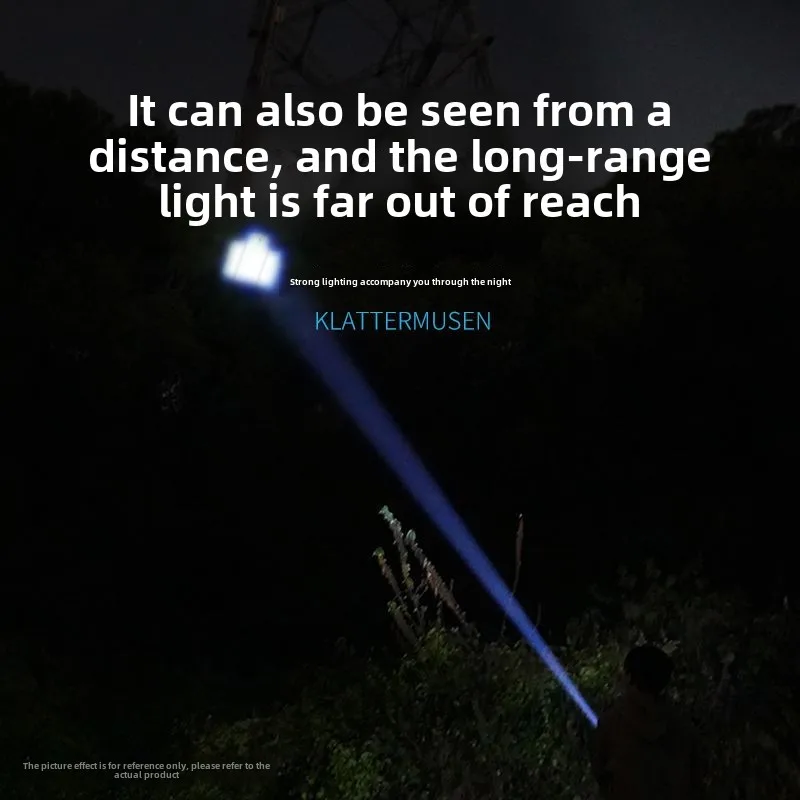 SMILING SHARK Outdoor Flashlight Portable Strong Lights Variable Focus with Home Camping Fishing Walking Lighting Lamp