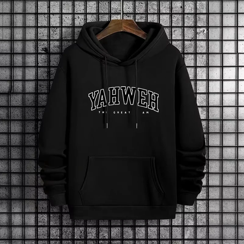 

Street Style Mens YAHWEH Hoodies 2025 Urban Fashion Trendy Hooded Sweatshirt Male Hip Hop Casual Wear Autumn Winter Cool Hoody