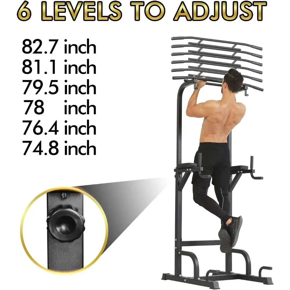 Power Tower, Pull Up Bar Dip Station/Stand for Home Gym Strength Training Workout Equipment Comprehensive Training Device Tower