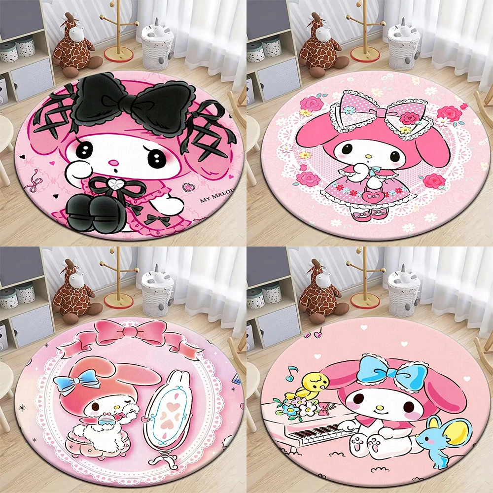 

MINISO Sanrio Melody round carpet children's non-slip soft floor mat family living room bedroom room decoration