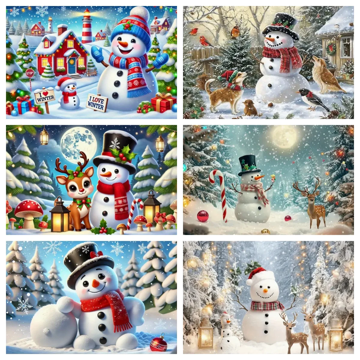 

Winter Cute Snowman Background Merry ChristmasTheme Banner Suitable For Holiday Photos And Gifts Party Decorations Backdrop Prop