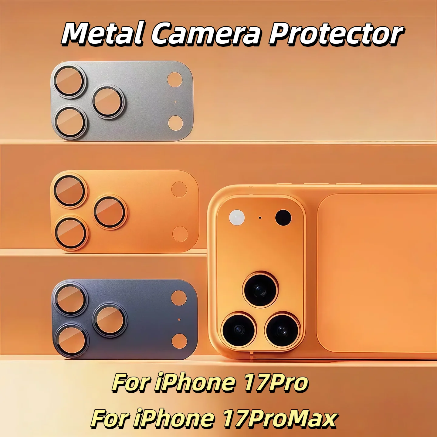 9H AR درع عدسة الكاميرا حامي آيفون 17 برو/برو ماكس الألومنيوم حلقة معدنية غطاء العدسة مع الزجاج المقسى فيلم غطاء #1