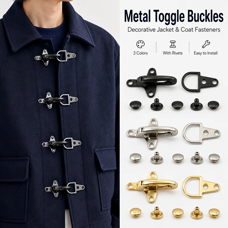 

5/10/20Pcs 40/50mm Metal Buckle Locking Fastener Clasp for Jacket Belt Buckles Coat Garment Decorative Hook Hardware Accessories