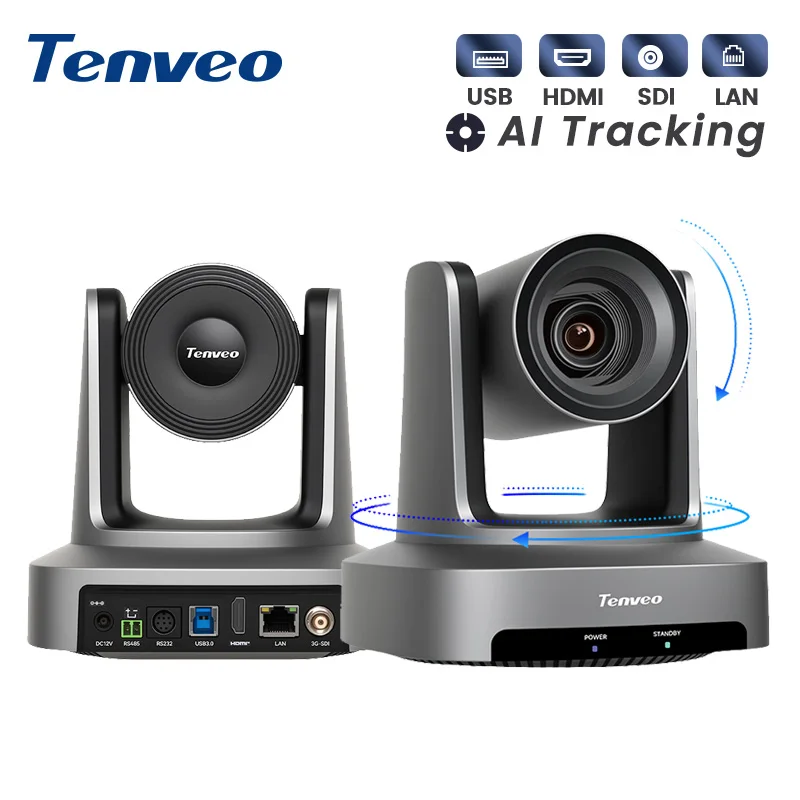 Tenveo USV20A 4K Conference Camera 20X Zoom Conference Camera AI Auto Tracking Ptz Conference Cameras for Live Streaming