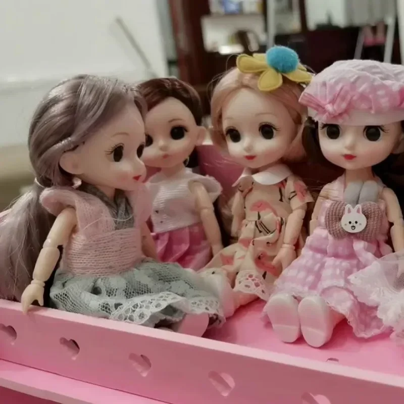 بيت الدمية أثاث صغير لغرفة نوم الأطفال، منزل لعب سرير مزدوج، سرير من القماش الخشبي، سرير دمية BJD