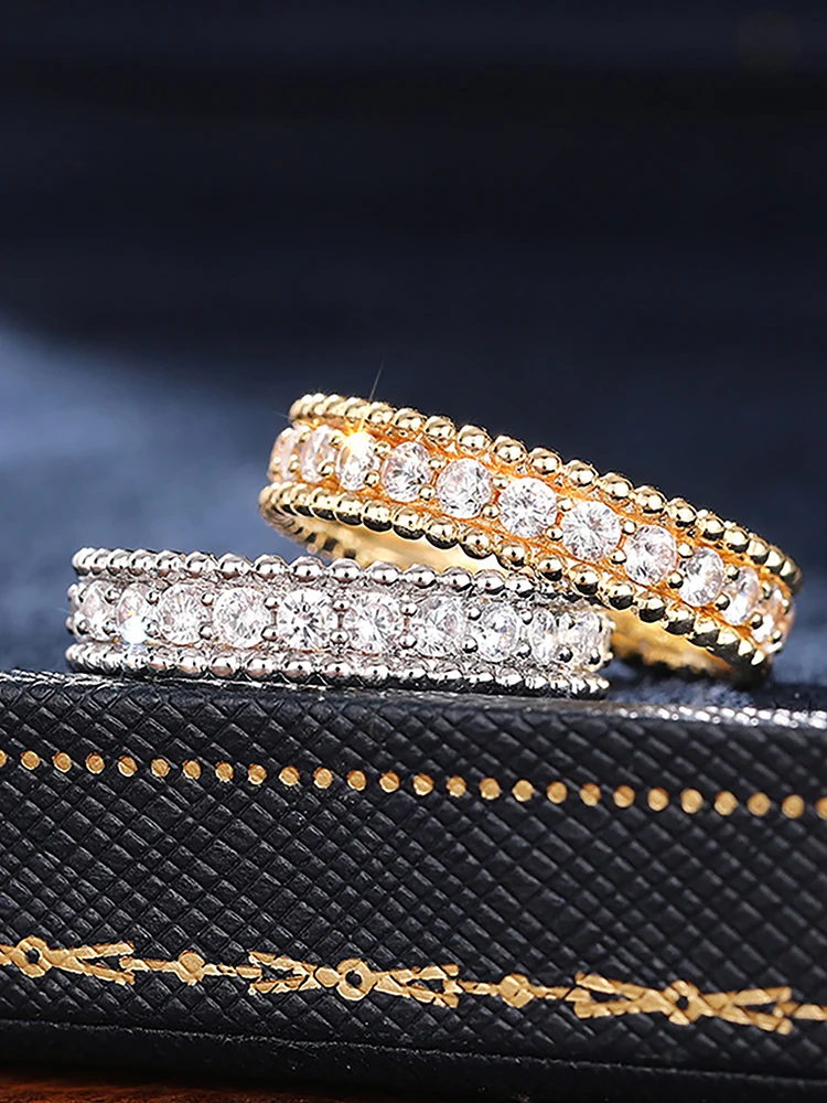 925 Sterling Silver Simple Classic Gorgeous Round Zircon Ring For Women Engagement Wedding Luxury High Quality Fine Jewelry