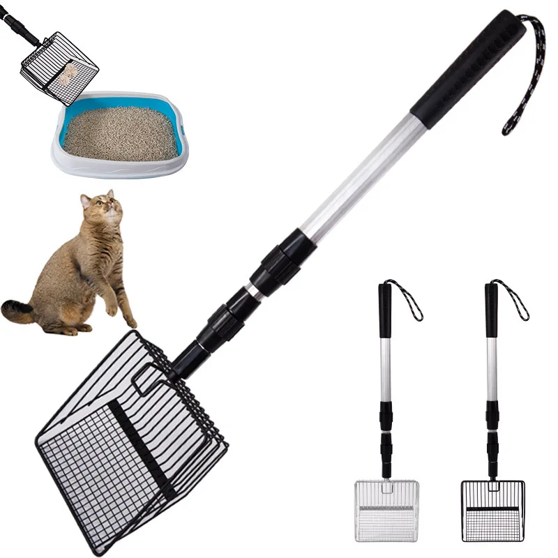 Stainless steel large size chicken dung and feather scoop long handle tofu sand rutin chicken scoop waste picking tool