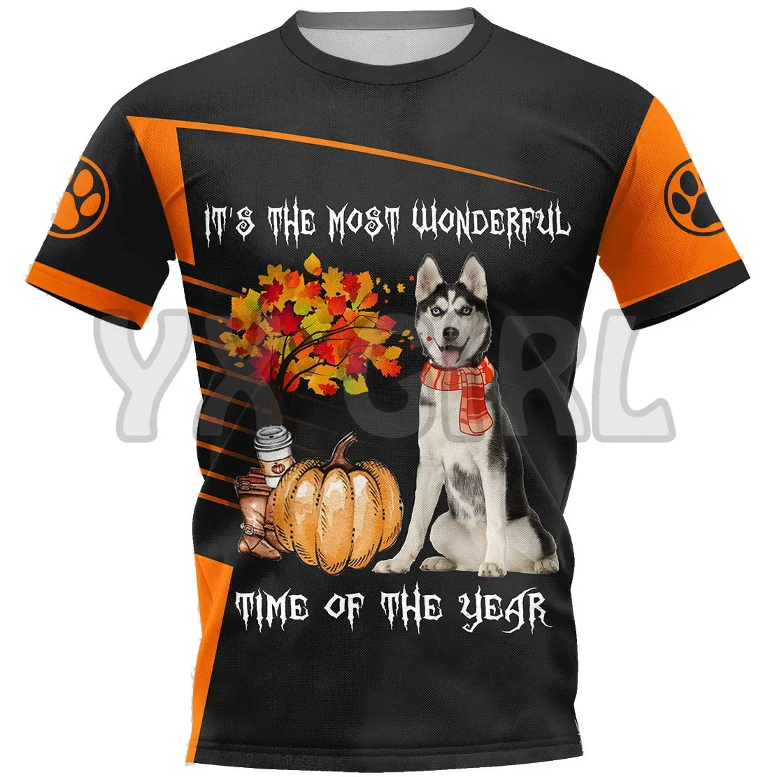 Halloween Pumpkin Pug Every Day  3D All Over Printed T Shirts Funny Dog Tee Tops shirts Unisex