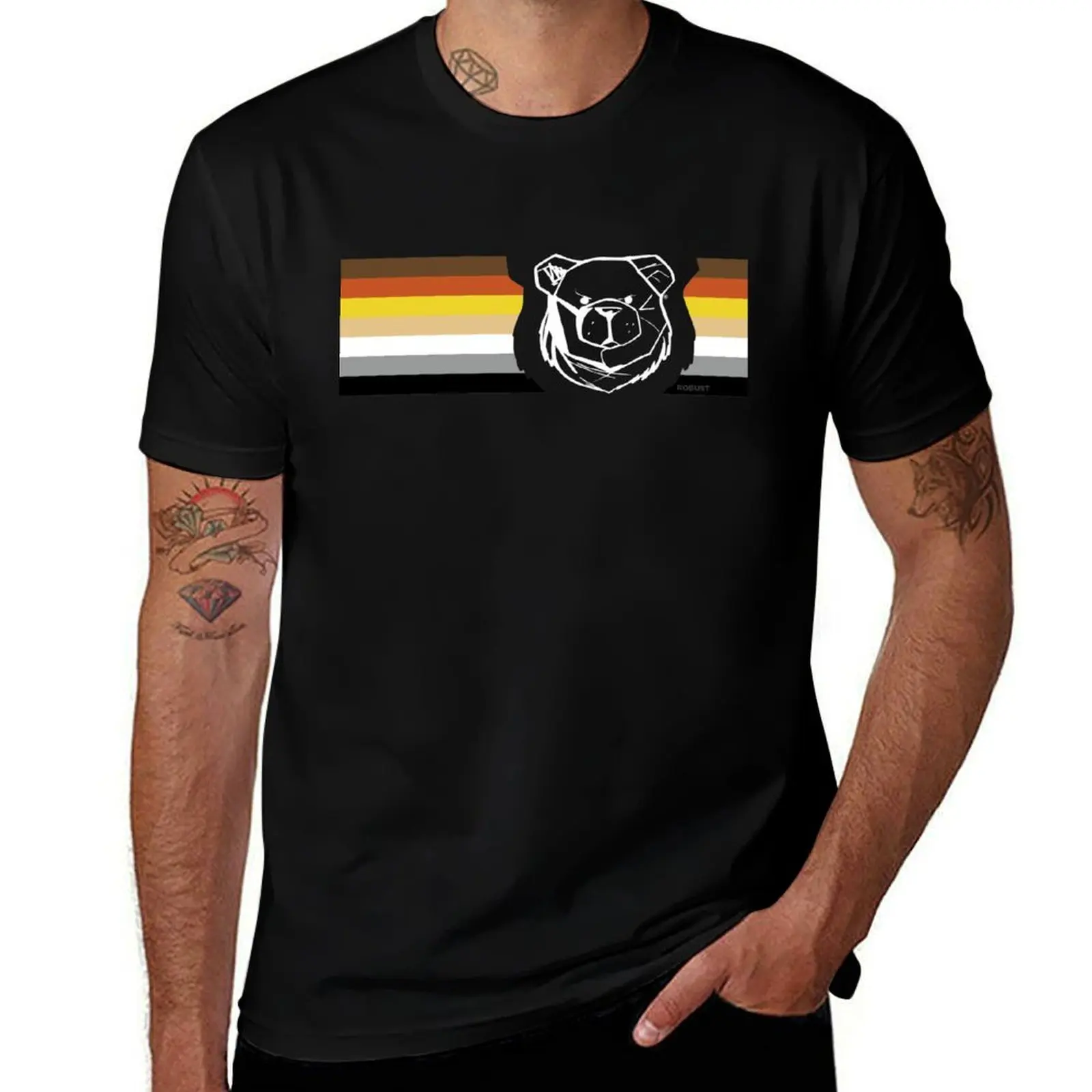 

BANDS COMMUNITY shirts man tshirt ROBUST BEAR t T-Shirt cotton graphic 100% WHITE cotton shirts for quality high t