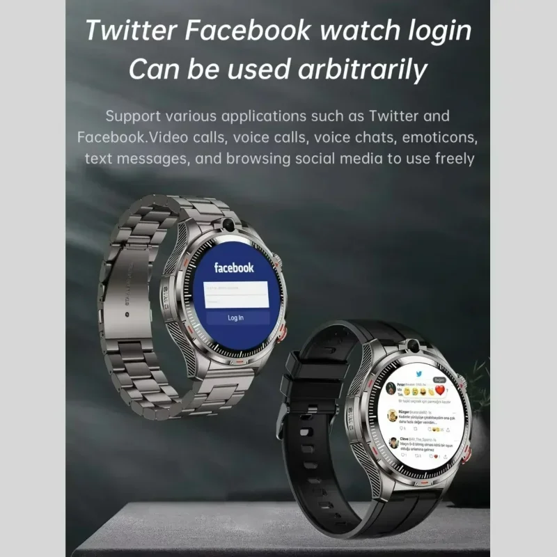 LW12 New 4G Smart Watch 1.43 Inch 466x466 HD Screen Android 8.1 Dual Camera SIM Card GPS WiFi App Download for Men Women Adults