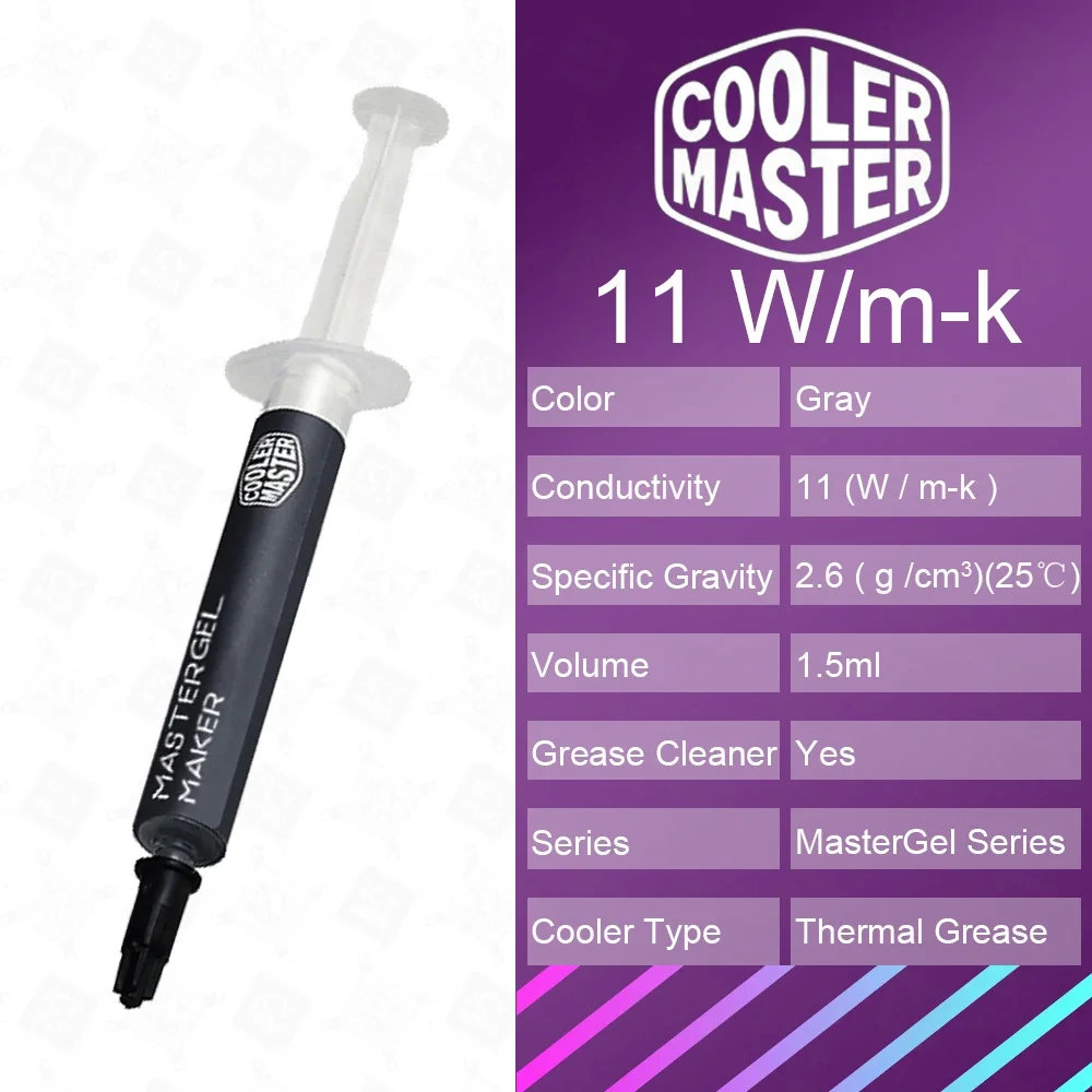 11W/mk High-performance Nano Diamond Thermal Cooler Master Conductive Paste 1.5ml for PC and Laptop GPU/CPU Radiating