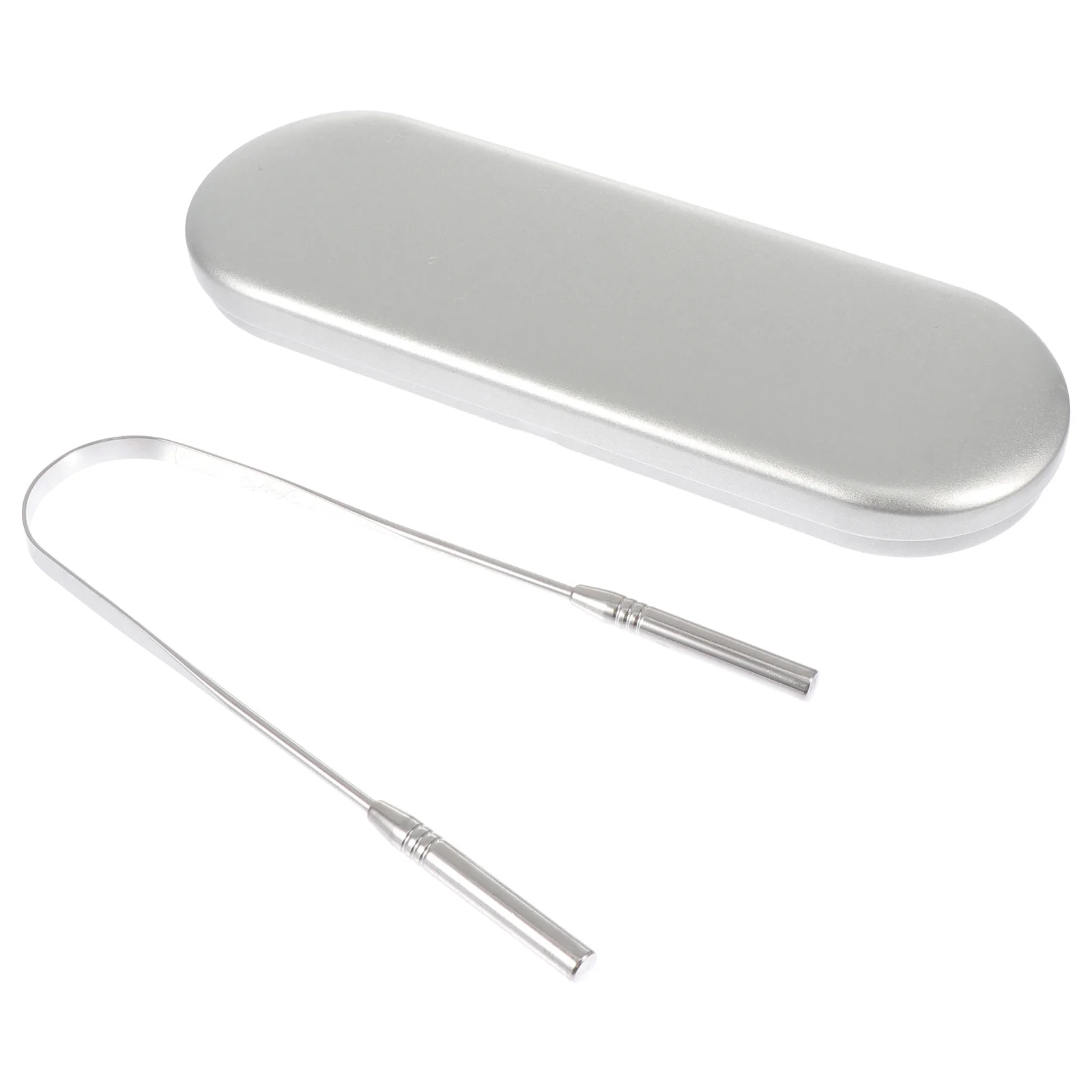 

Stainless Steel U Shape Tongue Scraper Includes Portable Case Light Weight Oral Cleaning Device for Adults Teens Daily Care