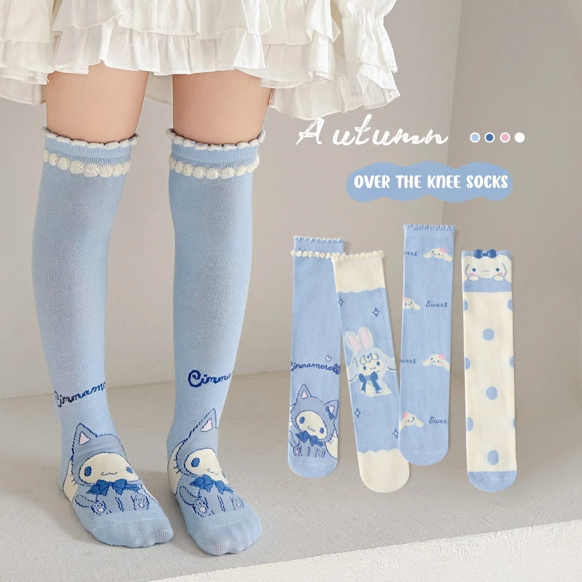 

Autumn Baby Long Socks Over The Knee Socks Girls' Cute Cartoon Cotton Stocking Thigh Socks