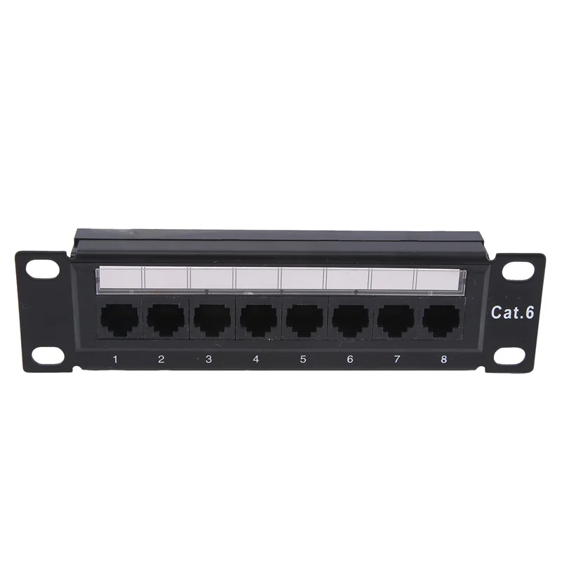 

AED7-CAT6 8-портовая патч-панель сетевая стойка 10-дюймовая стойка 1U с розеткой RJ45 для бытовой распределительной рамки