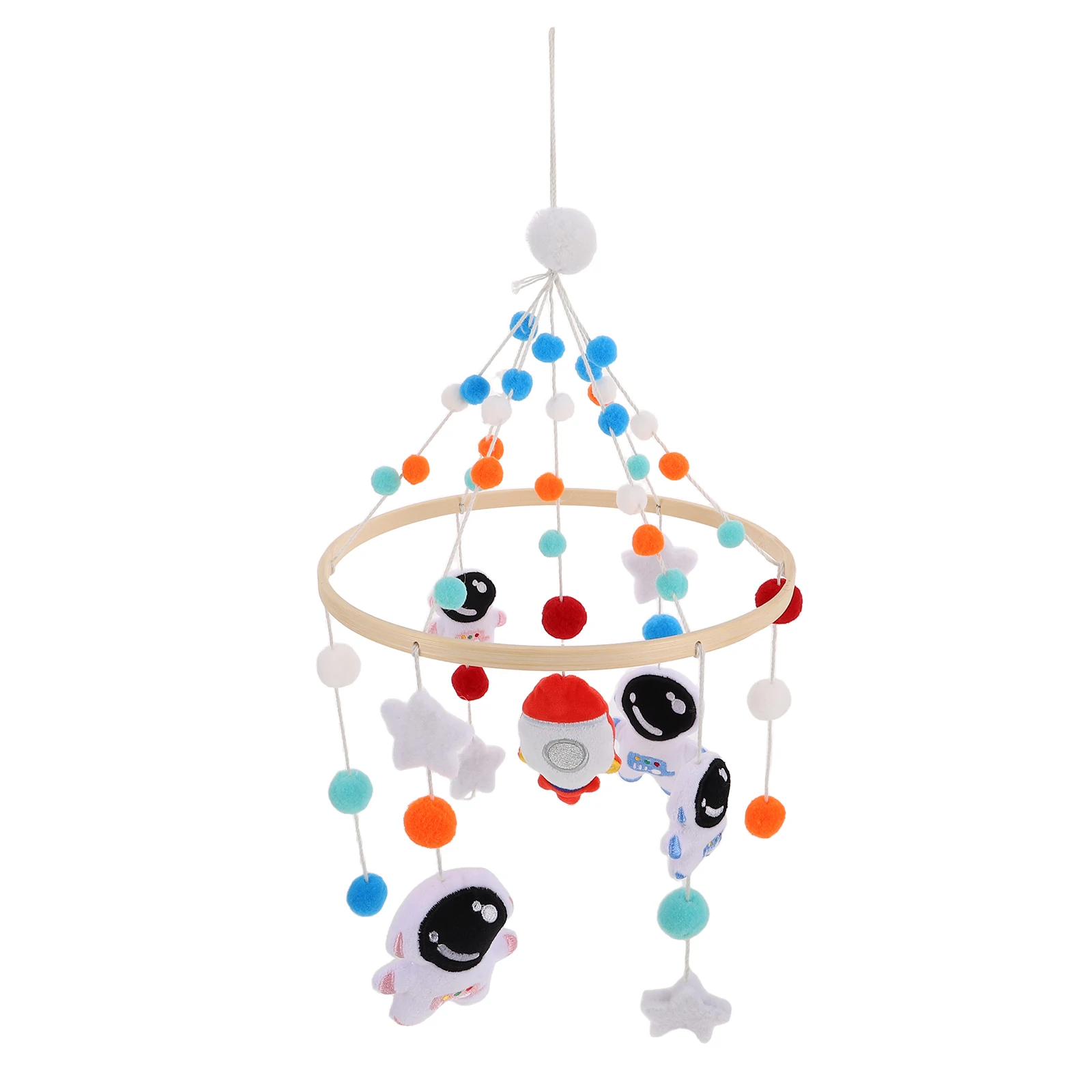 

Baby Handmade Astronaut Rocket Felt Wind Chime Nursery Decor Infant Bed Bell Infant Mobiles Crib Hanger Toddler