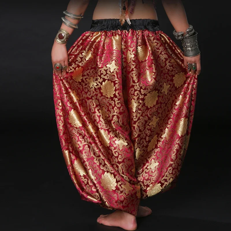 Pantalon complet en brocart unisexe, accessoires de Costume de danseuse du ventre Tribal américain, Bloomers de danse gitane, sarouel ATS