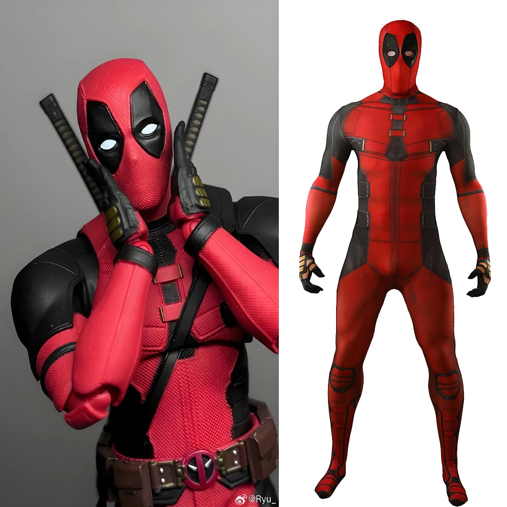 

Дэдпул 3, костюм Дэдпула Уэйд Уинстон Уилсон, костюм из спандекса с 3D принтом, костюм на Хэллоуин, боди, наряды для взрослых и детей